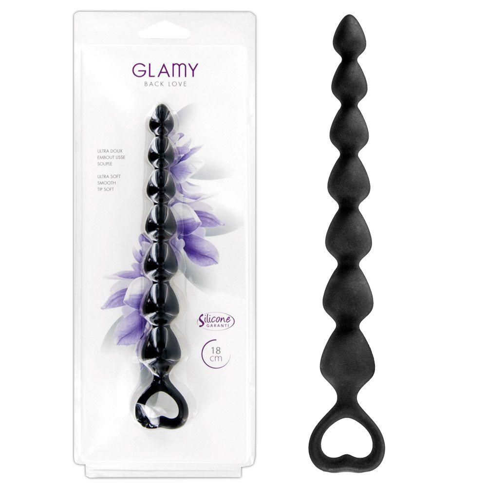 Анальні намиста Glamy Black Love, 18 см (чорний)