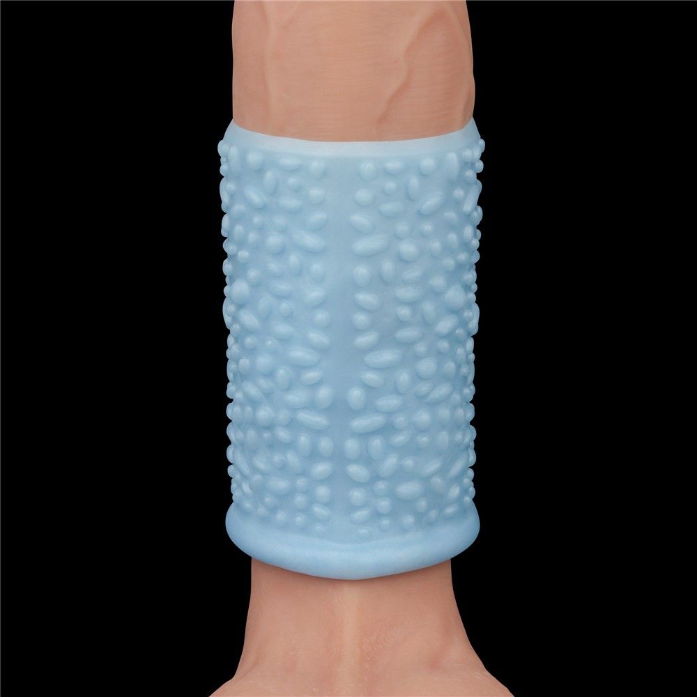 Насадка на пенис Knights Ring Vibrating Drip, 10 см (голубой)