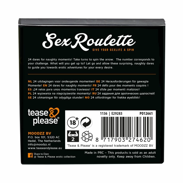 Gra erotyczna Tease & Please Sex Roulette Kamasutra (pomarańczowy)