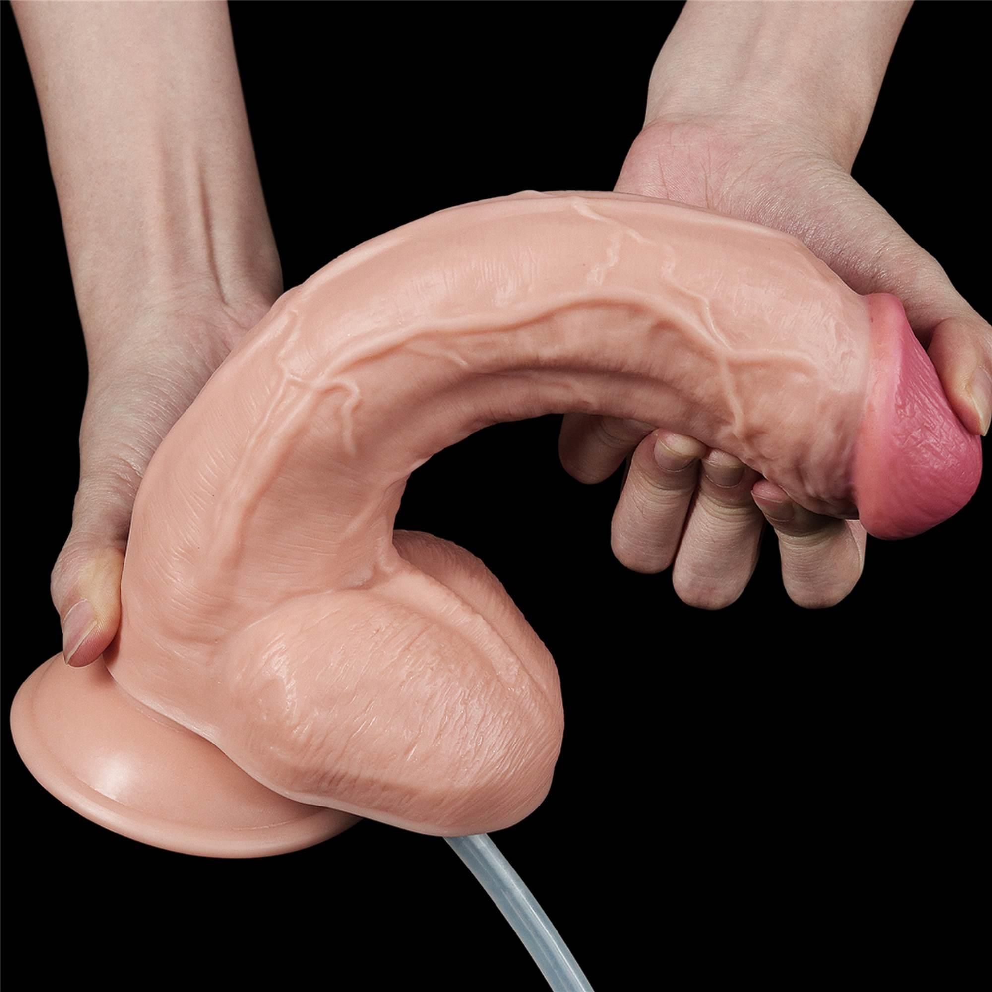 Большой кончающий фаллоимитатор LoveToy Squirt Extreme, 25,4 см (телесный)