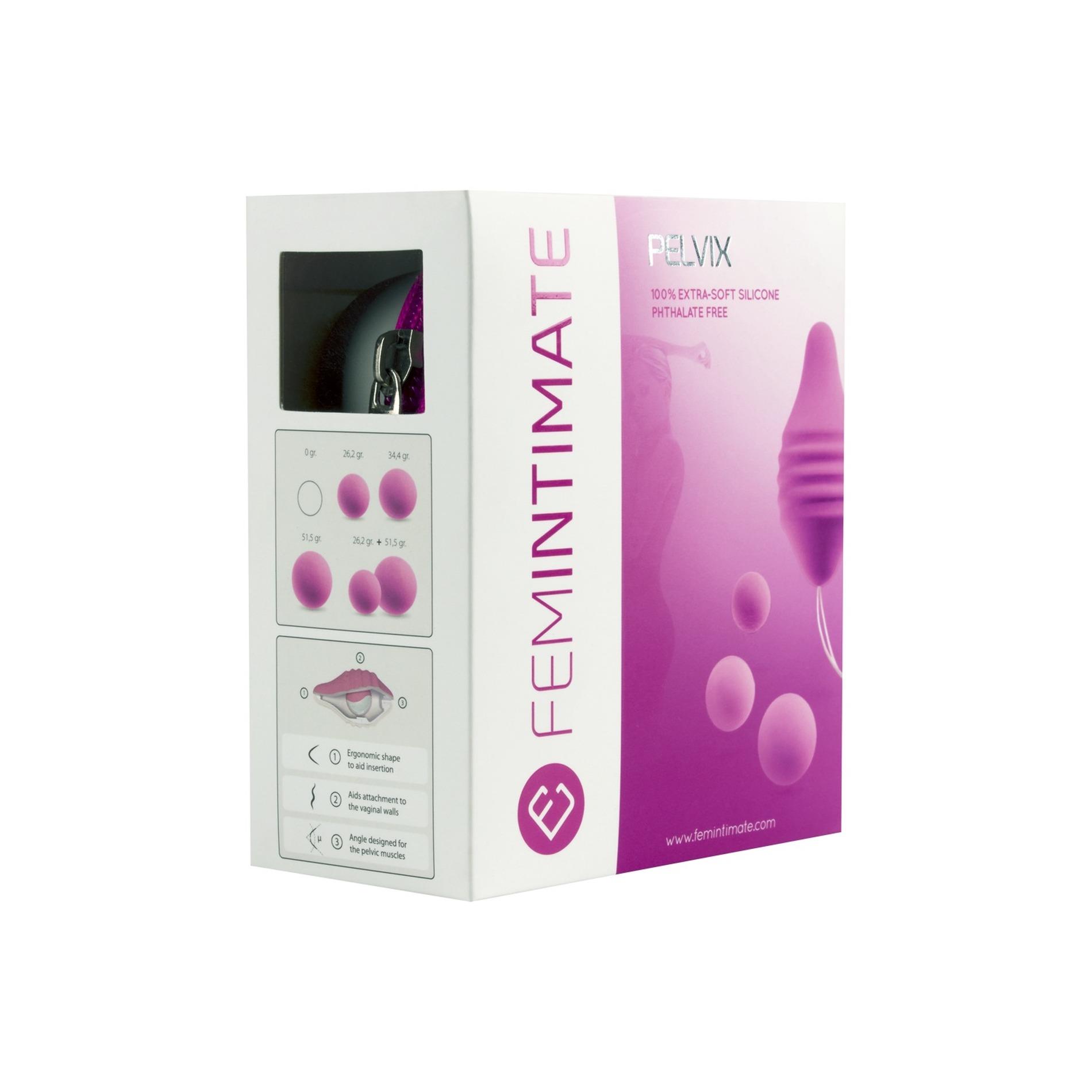 Femintimate Pelvix Silicone String - Kulki gejszy, Różowy, 6 cm