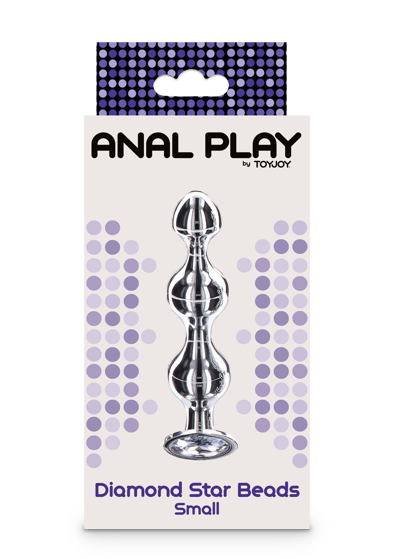Stymulator analny Anal Play Diamond Star Beads S, 10,5 cm (srebrny)