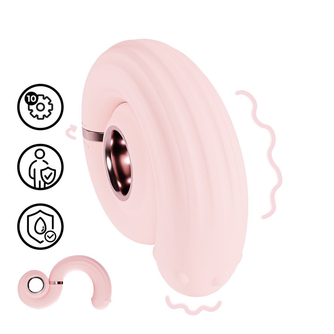 Вібратор Loveline Perles - Rotating Beads Swirl, 11,8 см (рожевий)