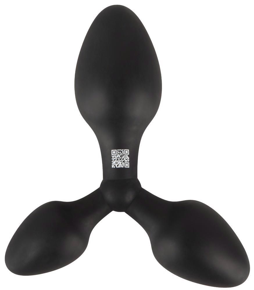 Анальная пробка Black Velvets Triple Butt Plug, 13.8 см (черный)