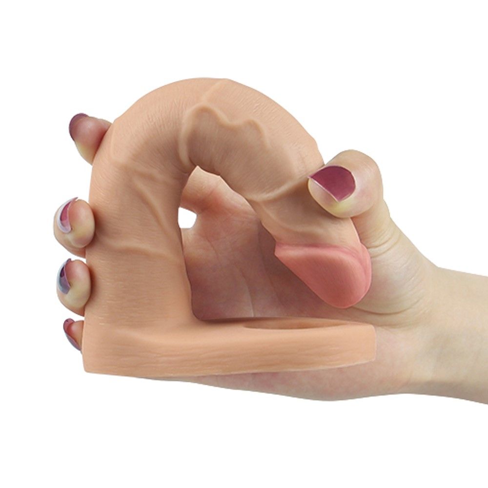 Насадка на пенис для двойного проникновения Lovetoy The Ultra Soft, 17 см (телесный)