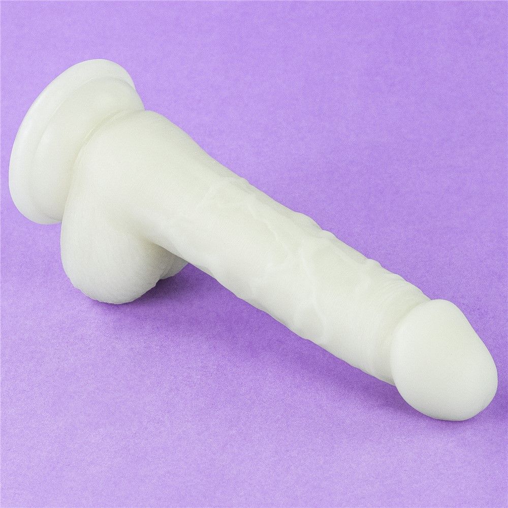 Неоновый фаллоимитатор LoveToy Lumino Play, 18 см (синий)