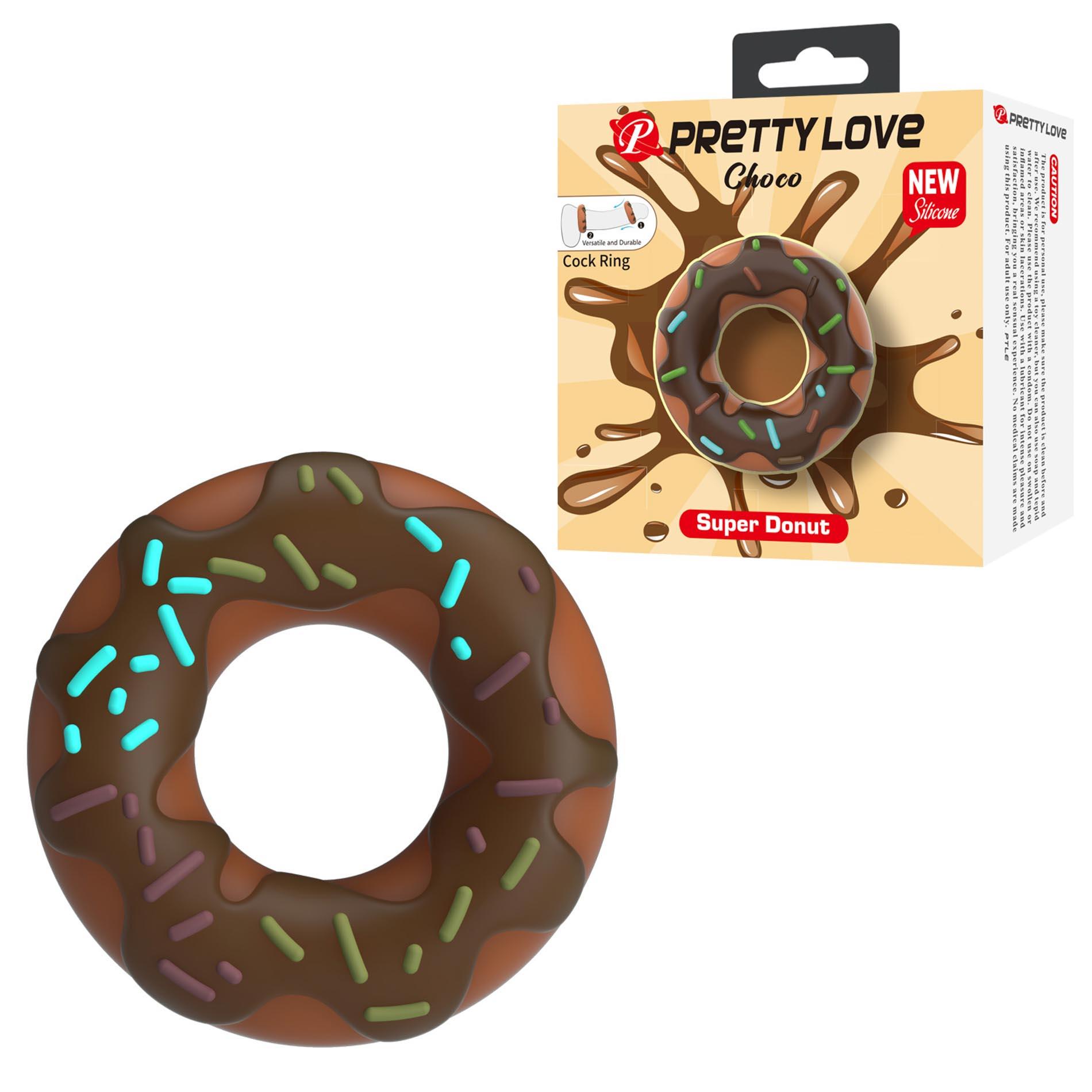 Эрекционное кольцо Pretty Love Super Donut Cock Ring, 4.6 см (коричневый)