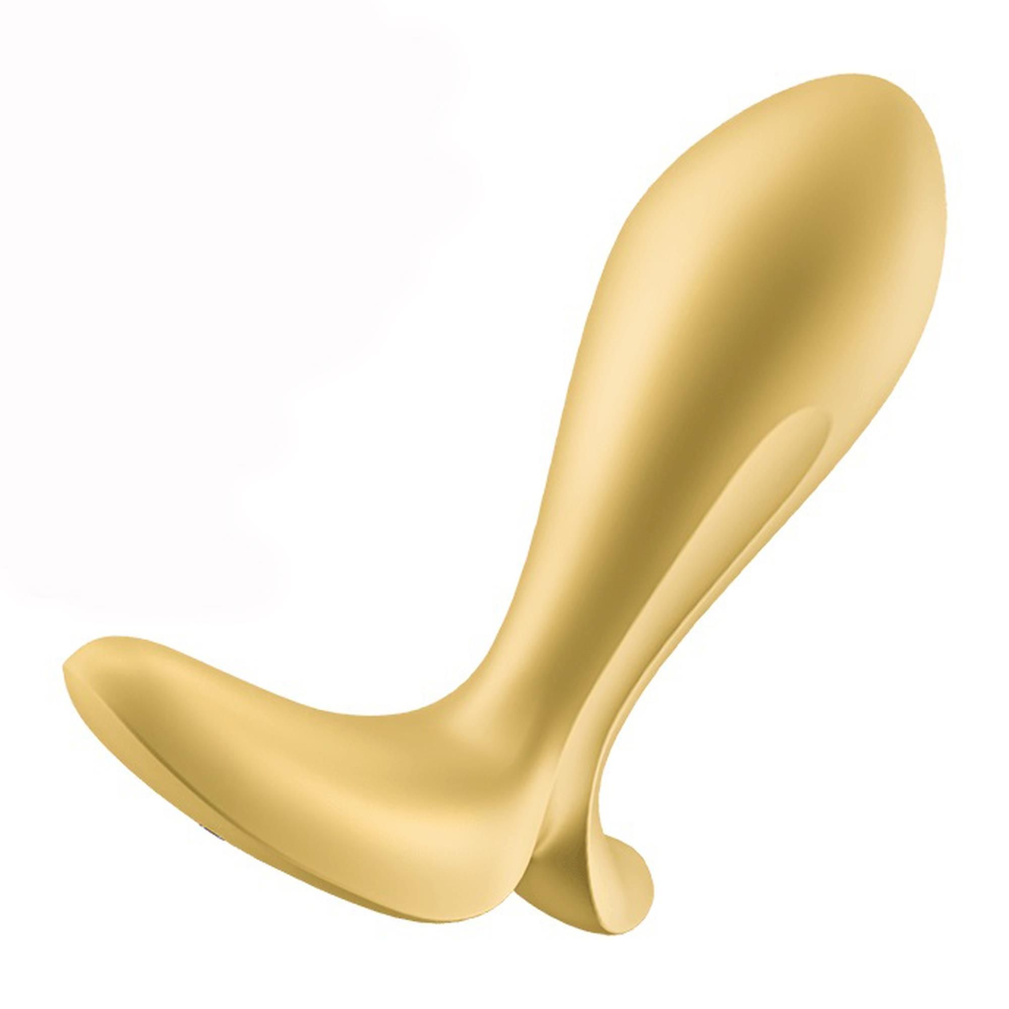 Wibrujący korek analny Satisfyer Intensity Plug, 11,3 cm (złoto)