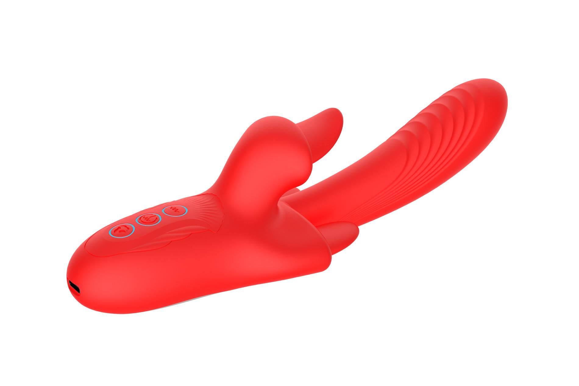 Вибратор B - Series Cute Charlie, G-Spot & Clitoral Massager, 22.6 см (красный)