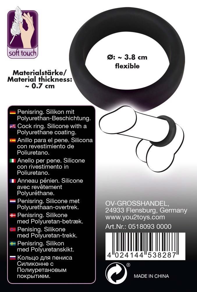 Эрекционное кольцо Velvets Cock Ring, 3,8 см (черный)