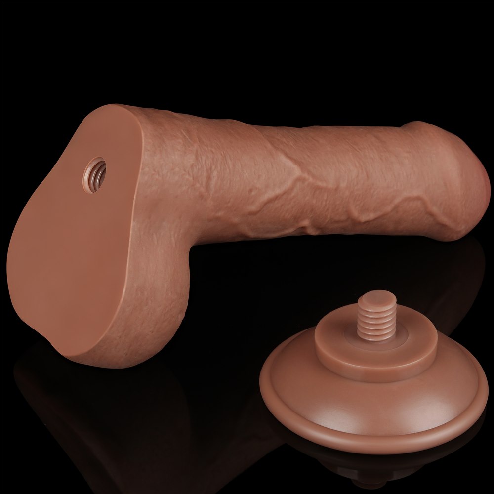 Фаллоимитатор LoveToy Sliding-Skin Dual Layer Dong 7", 18.3 см (коричневый)