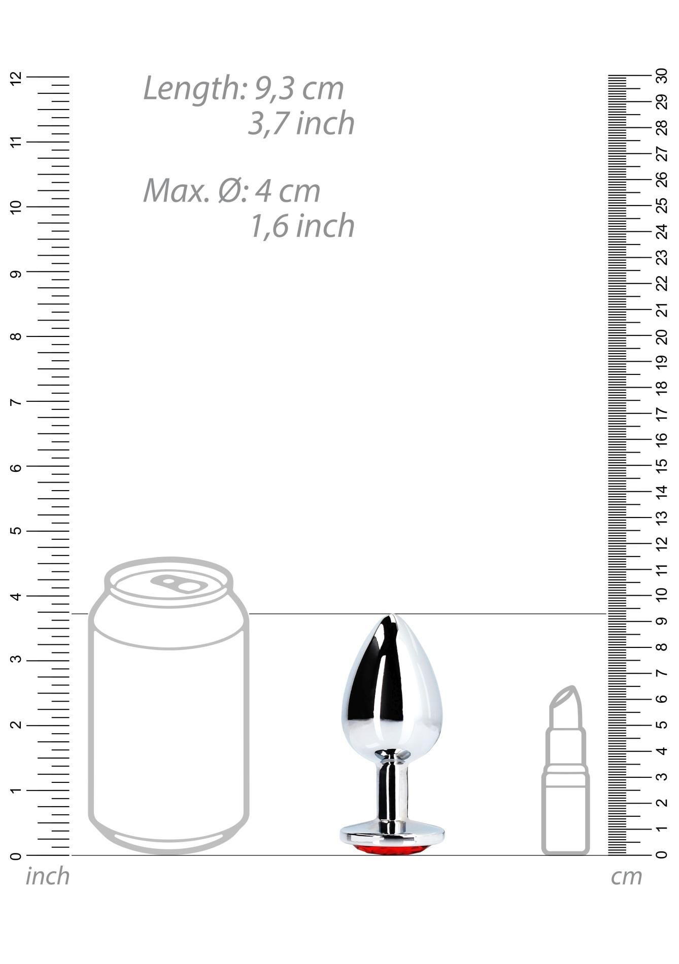 Korek analny Ouch! Round Gem L, 8.1 cm (czerwony)