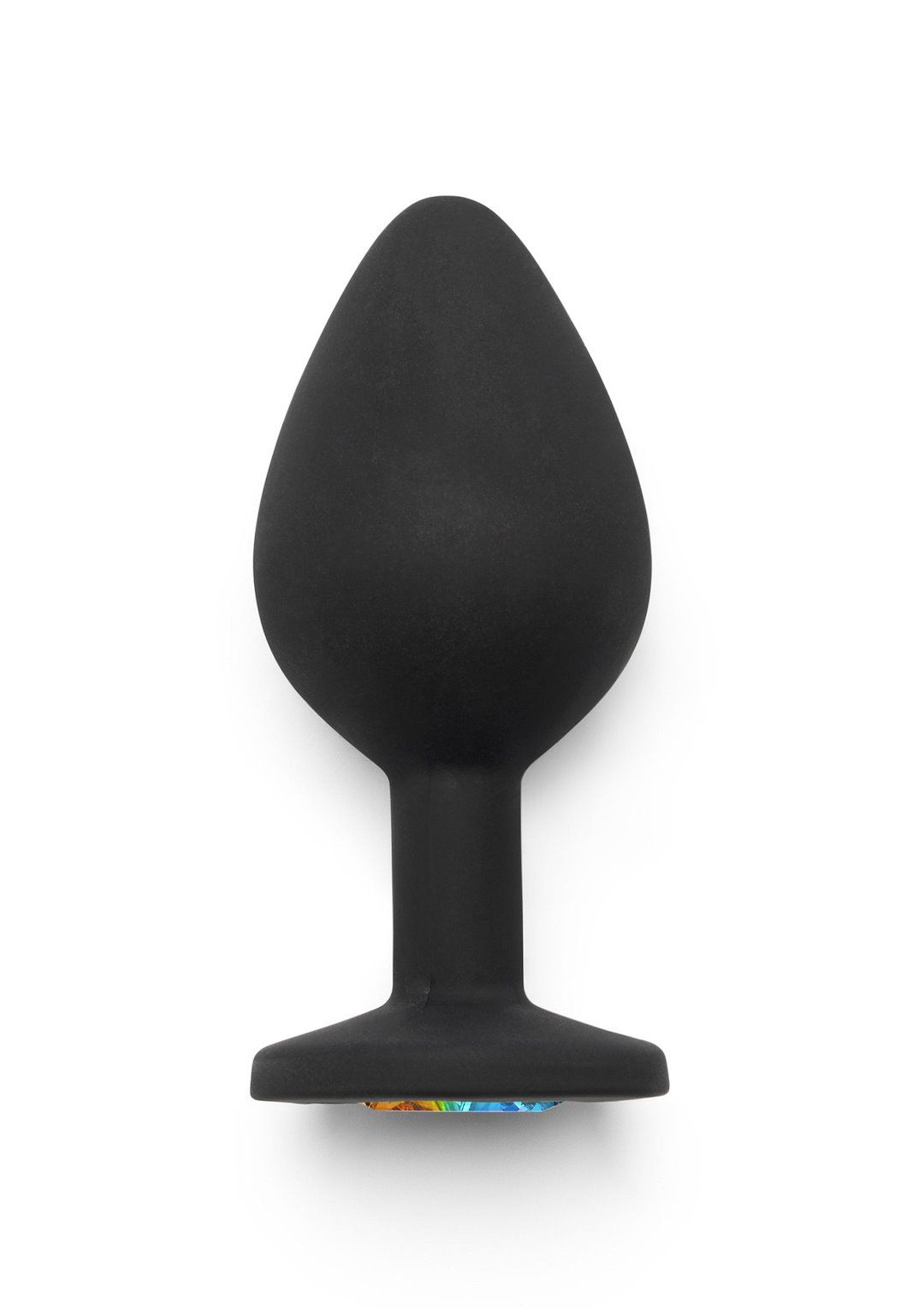 Анальна пробка з кристалом ToyJoy Rainbow Booty Jewel Medium, 8 см (чорний)