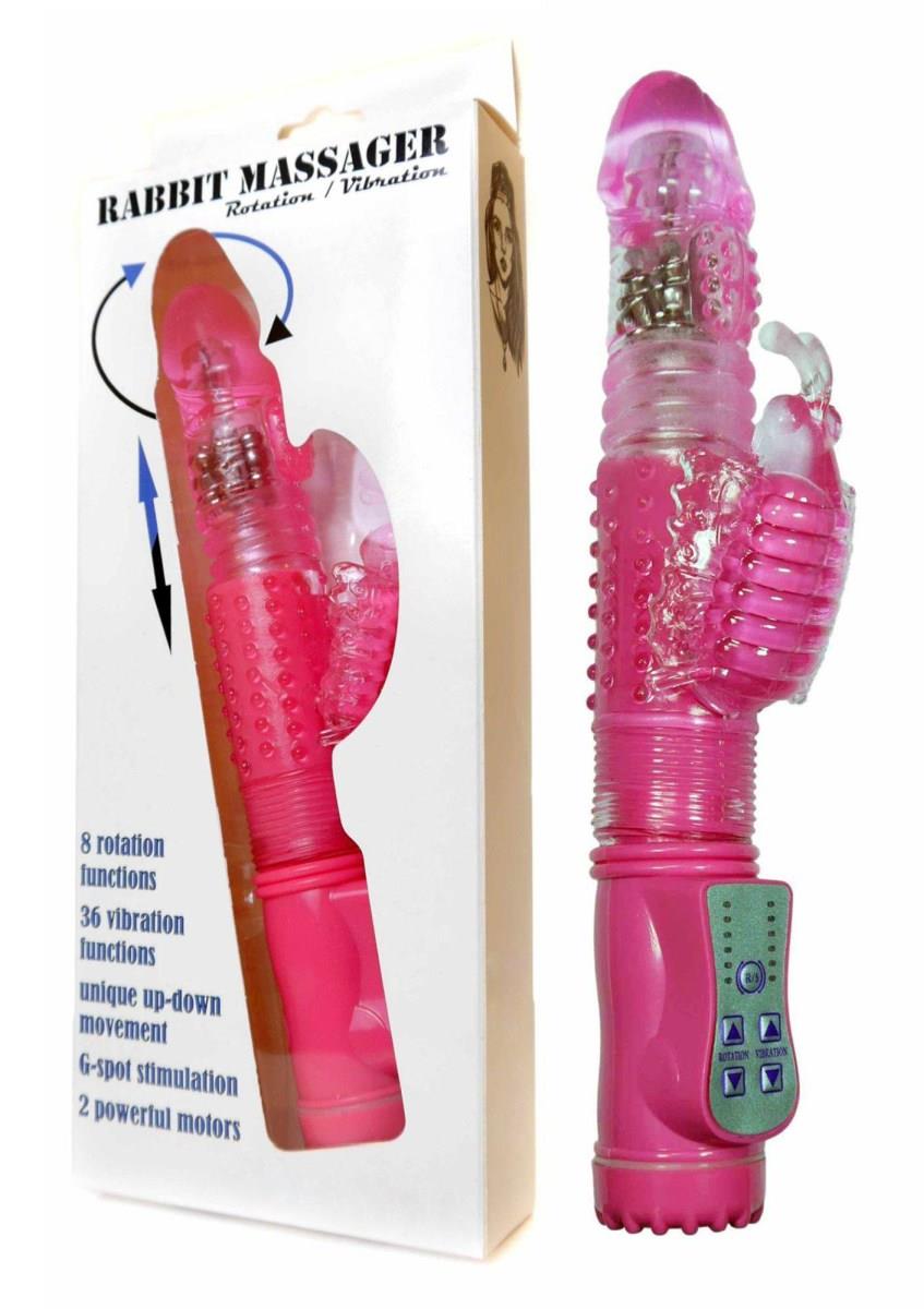 Вибратор-кролик Boss Series Rabbit Massager, 24.5 см (розовый)