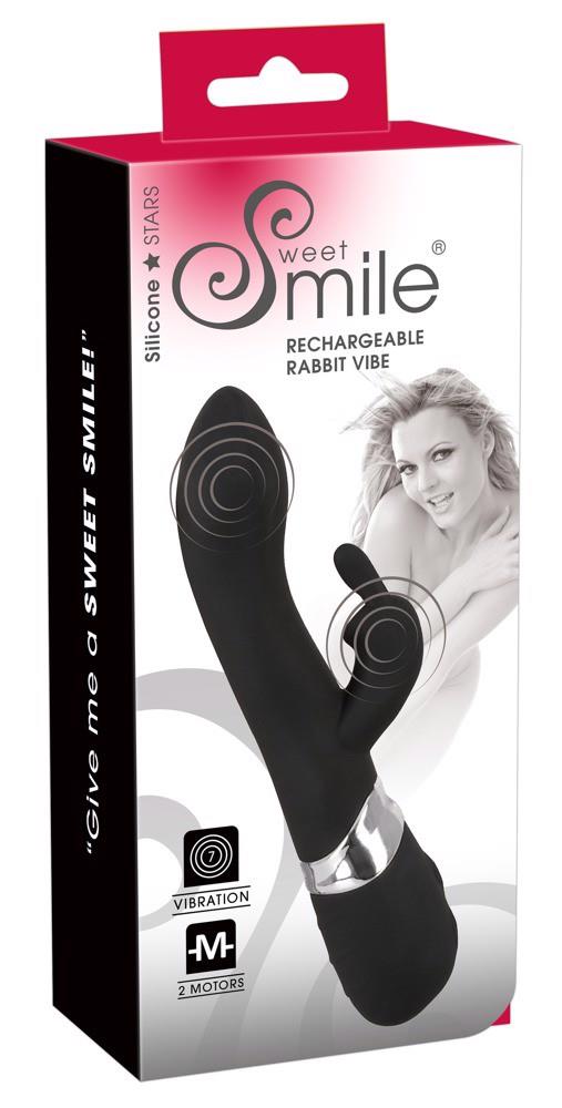 Вибратор-кролик Sweet Smile Rechargeable Blacky, 21 см (черный)