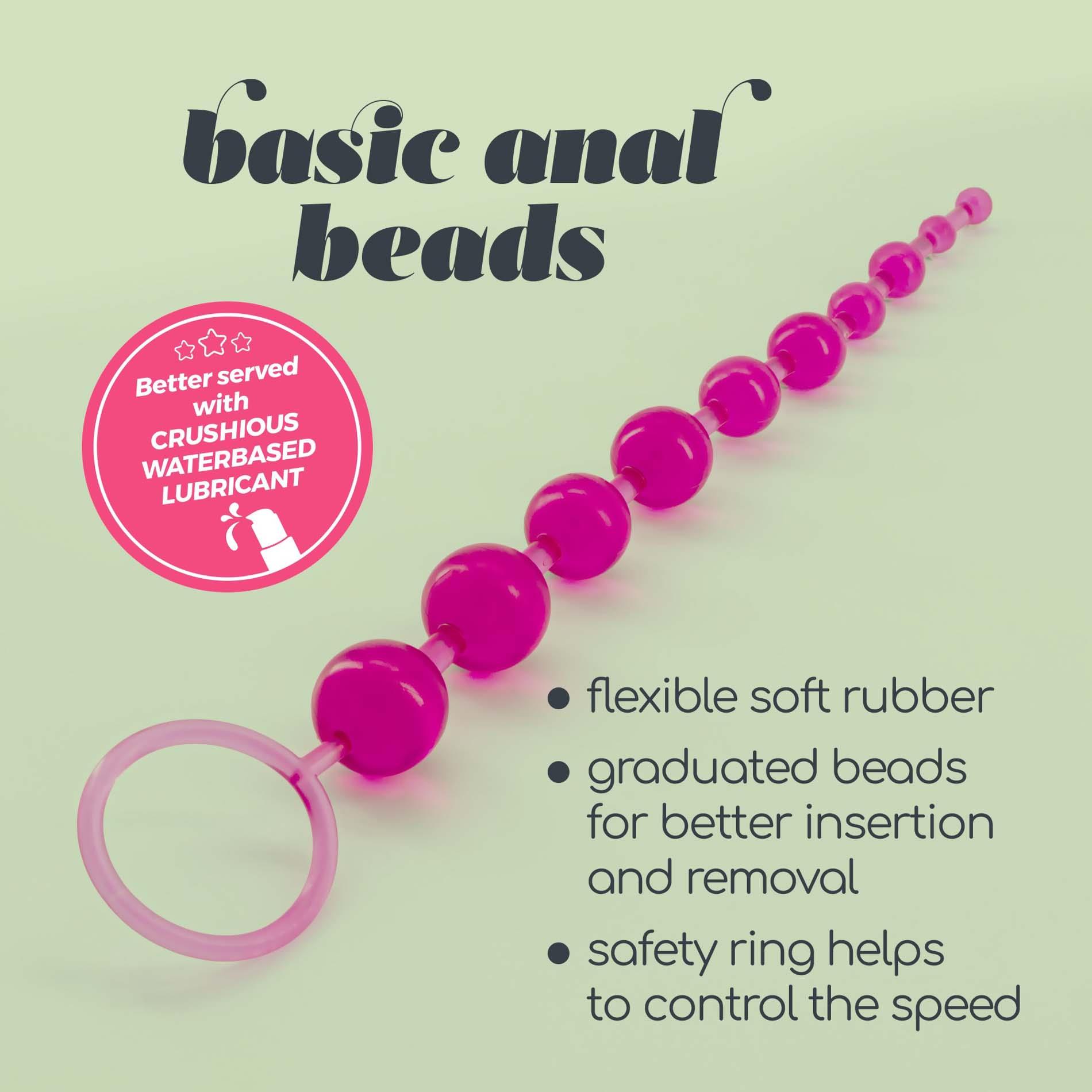 Анальная цепочка Crushious Bead Anal, 33 см (розовый)