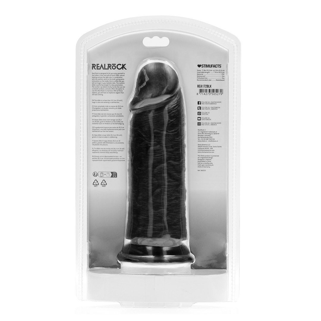Фаллоимитатор RealRock Extra Thick 8", 20.3 см (черный)