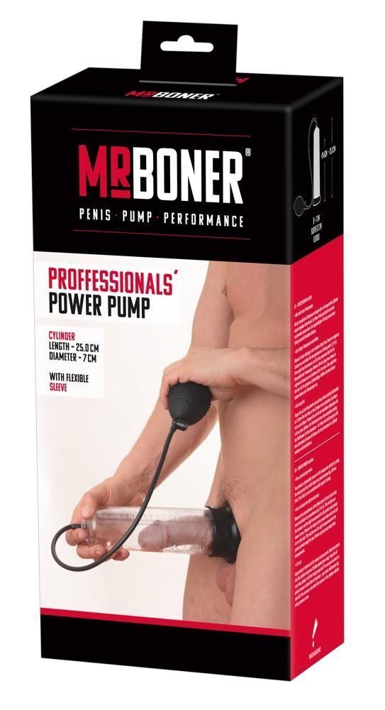 Помпа для пеніса Mister Boner Professionals Power Pump, 25 см (прозорий)