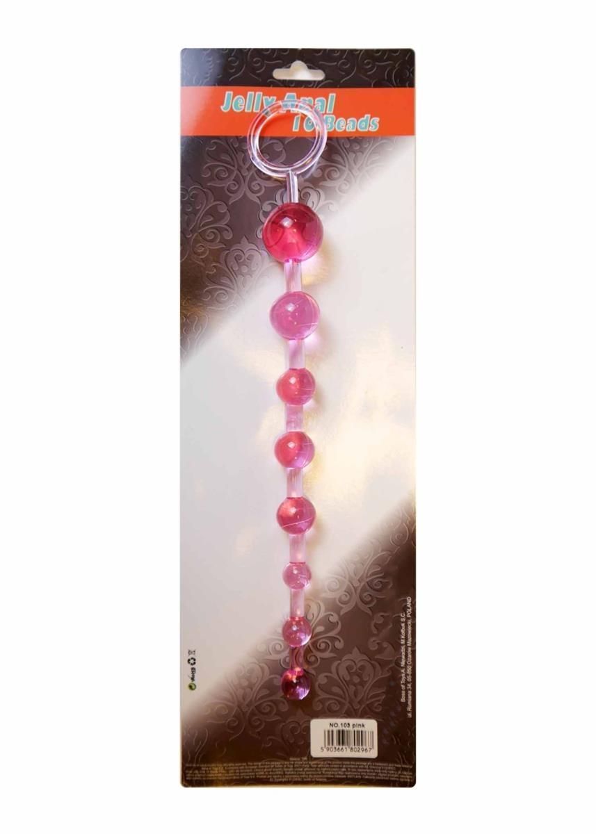 Анальний ланцюжок Boss Jelly Anal Beads, 26х2.8 см (рожевий)