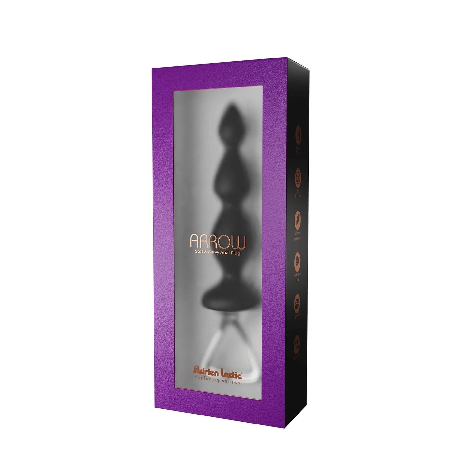 Анальний ланцюжок Adrien Lastic Arrow II, 20 см (чорний)