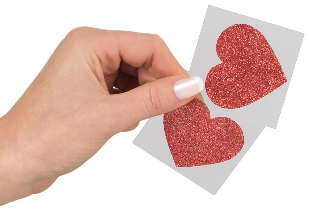 Наклейки для сосків Titty Sticker Heart (червоний)