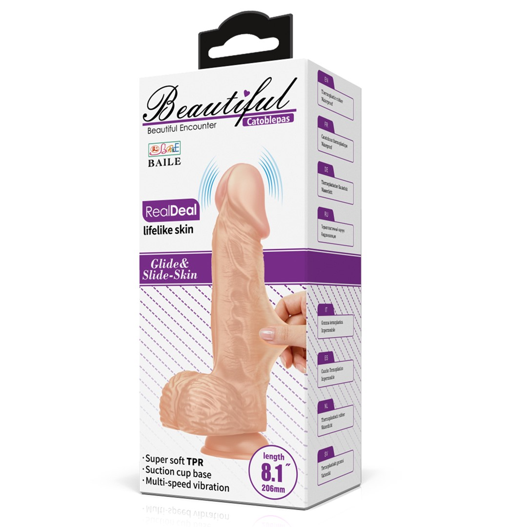 Реалистичный вибратор LyBaile Beautiful Catoblepas, 20,6 см (телесный)