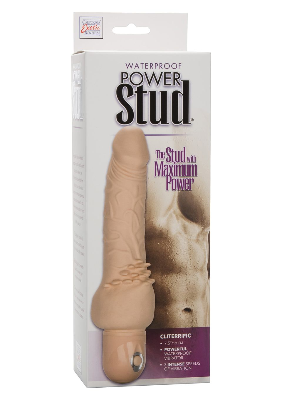 Реалистичный вибратор California Exotic Novelties Power Stud Cliterrific, 19 см (телесный)
