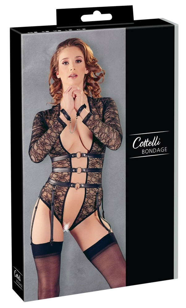 Боди Cottelli Bondage Lace, L (черный)