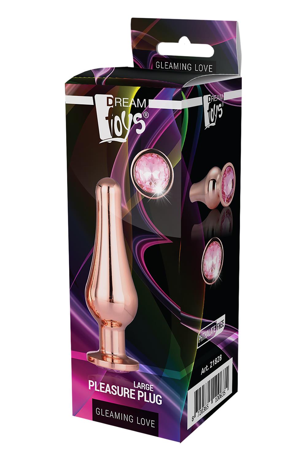 Korek analny Gleaming Love Gold Pleasure Plug L, 12.7 см (różowy)