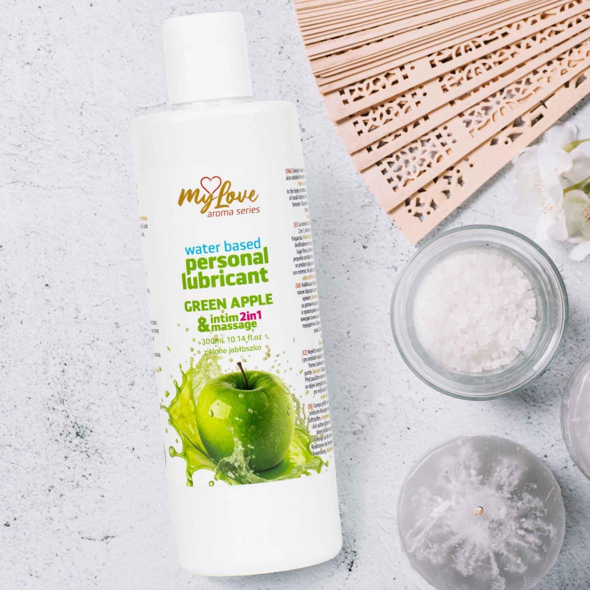Лубрикант MyLove Aroma Series Intim&Massage 2in1 Green Apple, 300 мл