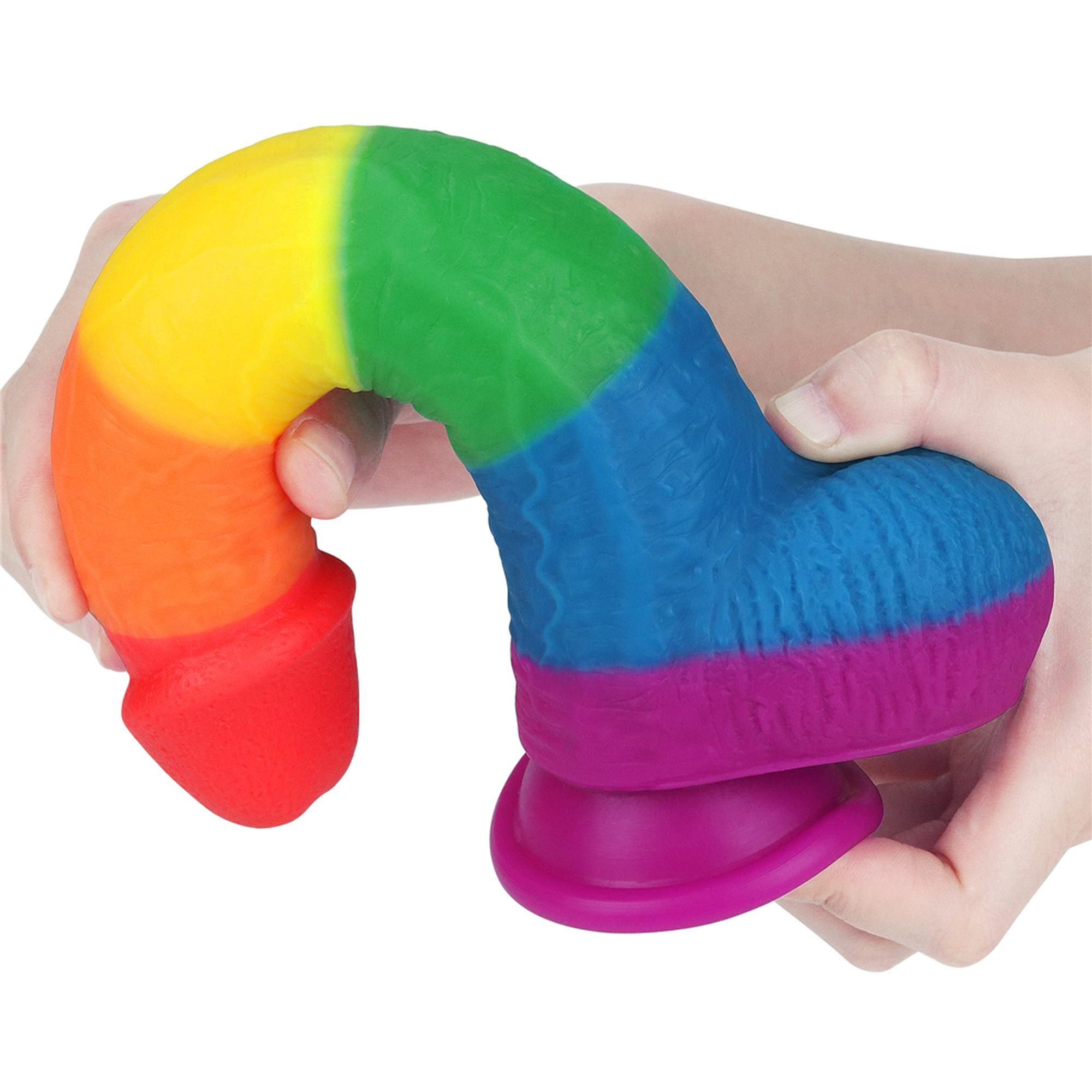 Фаллоимитатор LoveToy 9'' Prider, 22.5 см (радужный)