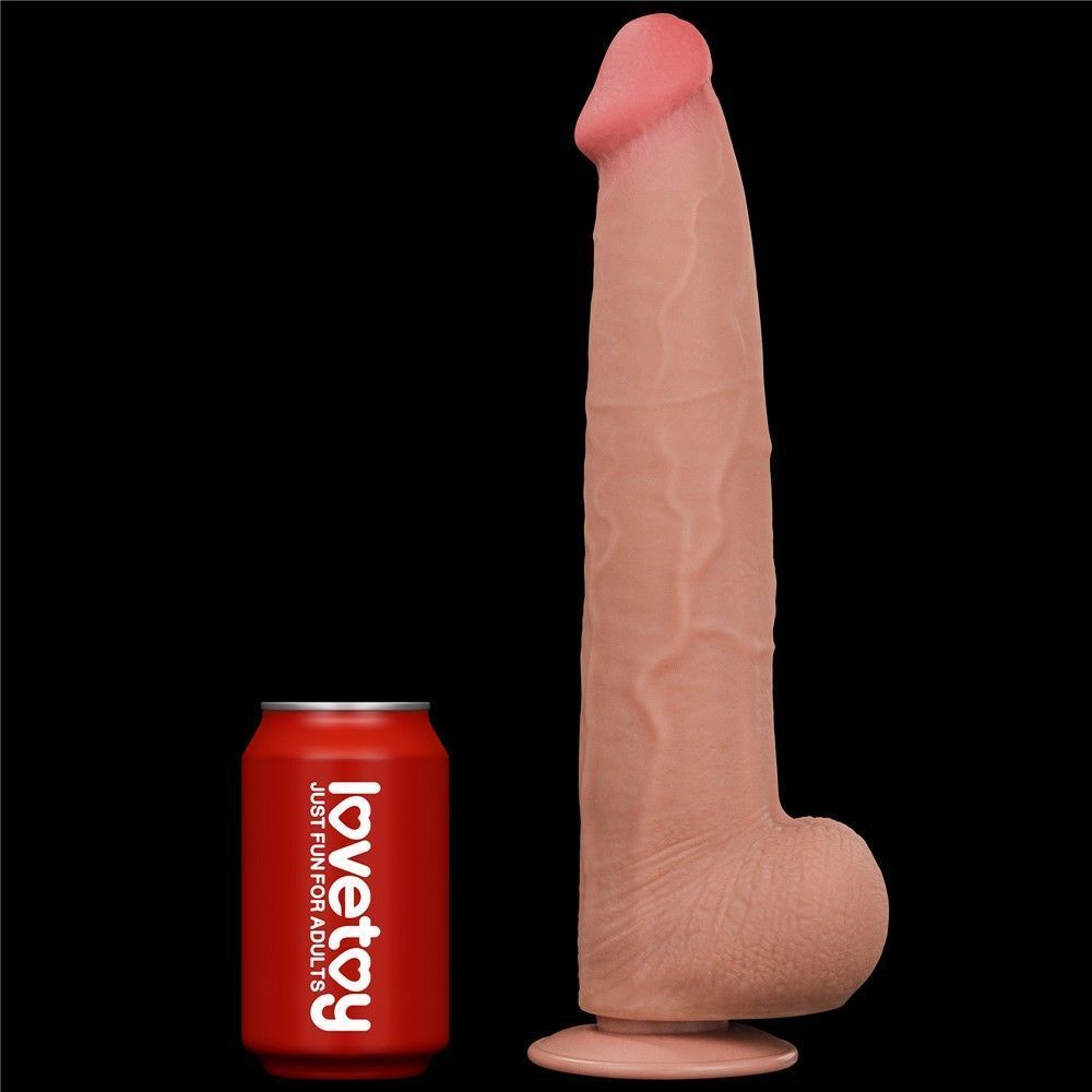 Фаллоимитатор LoveToy Sliding-Skin Dual Layer Dong King Sized, 34 см (телесный)