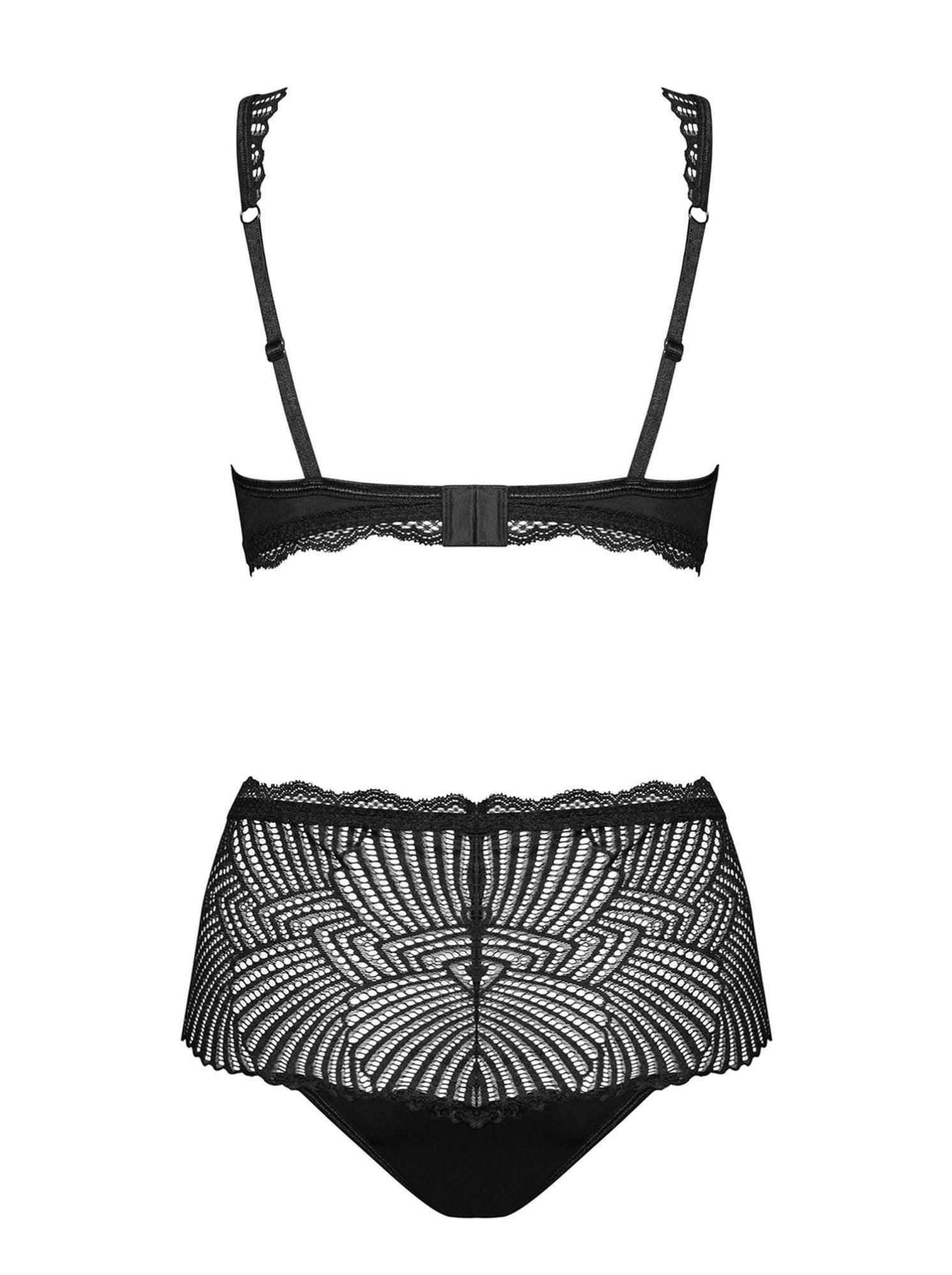 Комплект белья Obsessive Klarita, L/XL (черный)