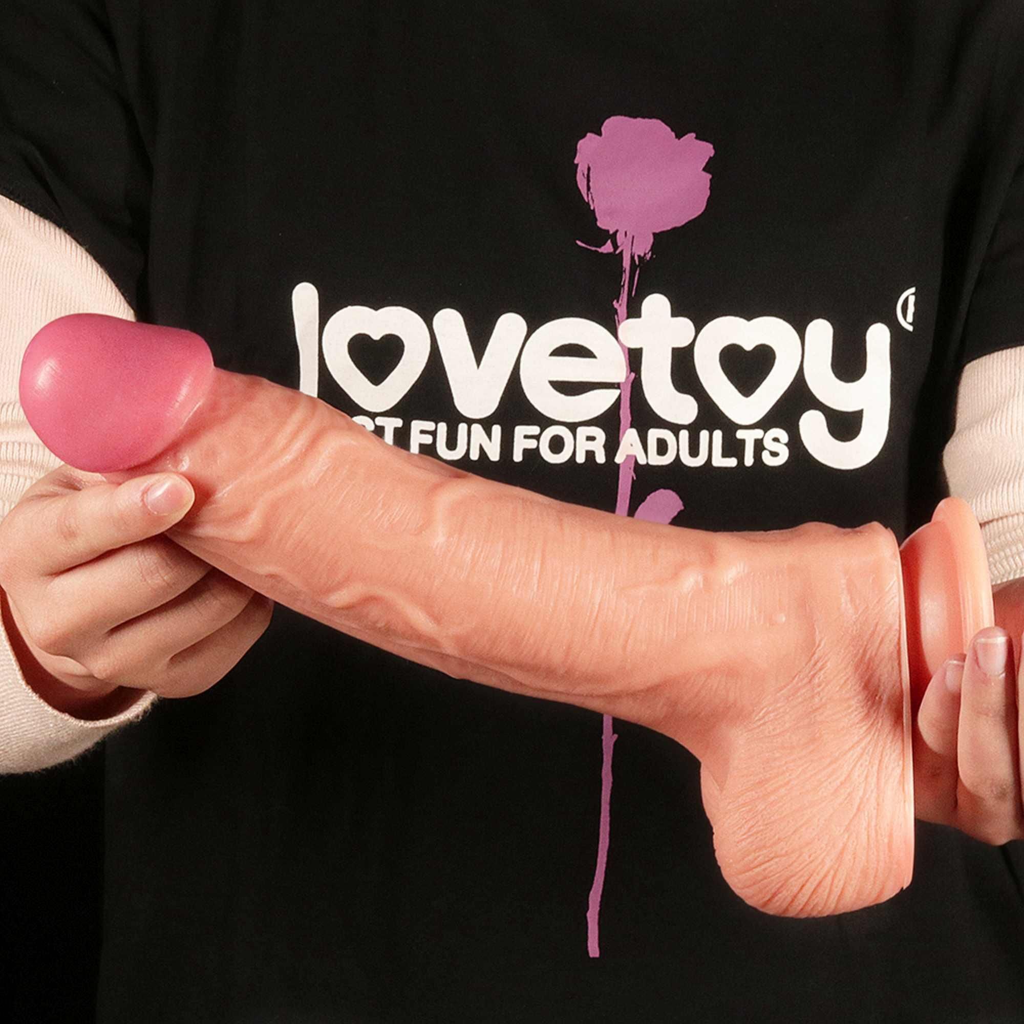 Фаллоимитатор LoveToy Dual Layer, 25 см (телесный)