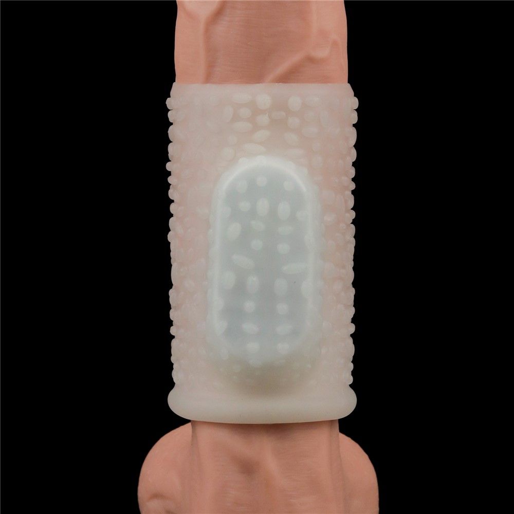 Насадка на пенис с вибрацией LoveToy Vibrating Drip Knights Ring, 10 см (белый)