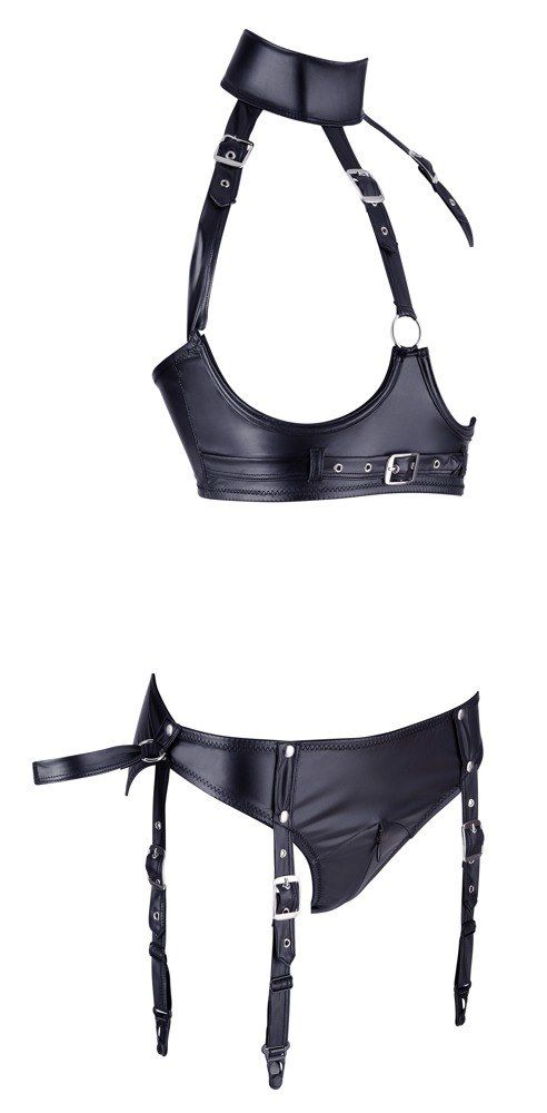 Сексуальный комплект Cottelli Bondage Bra Set, M (черный)