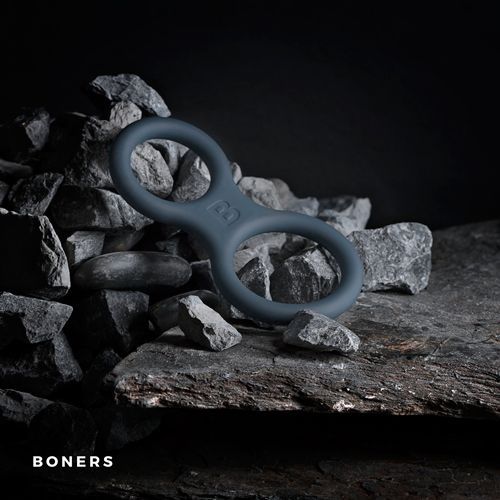 Эрекционное кольцо Boners Classic Cock & Ball Ring, 10,5 см (серый)