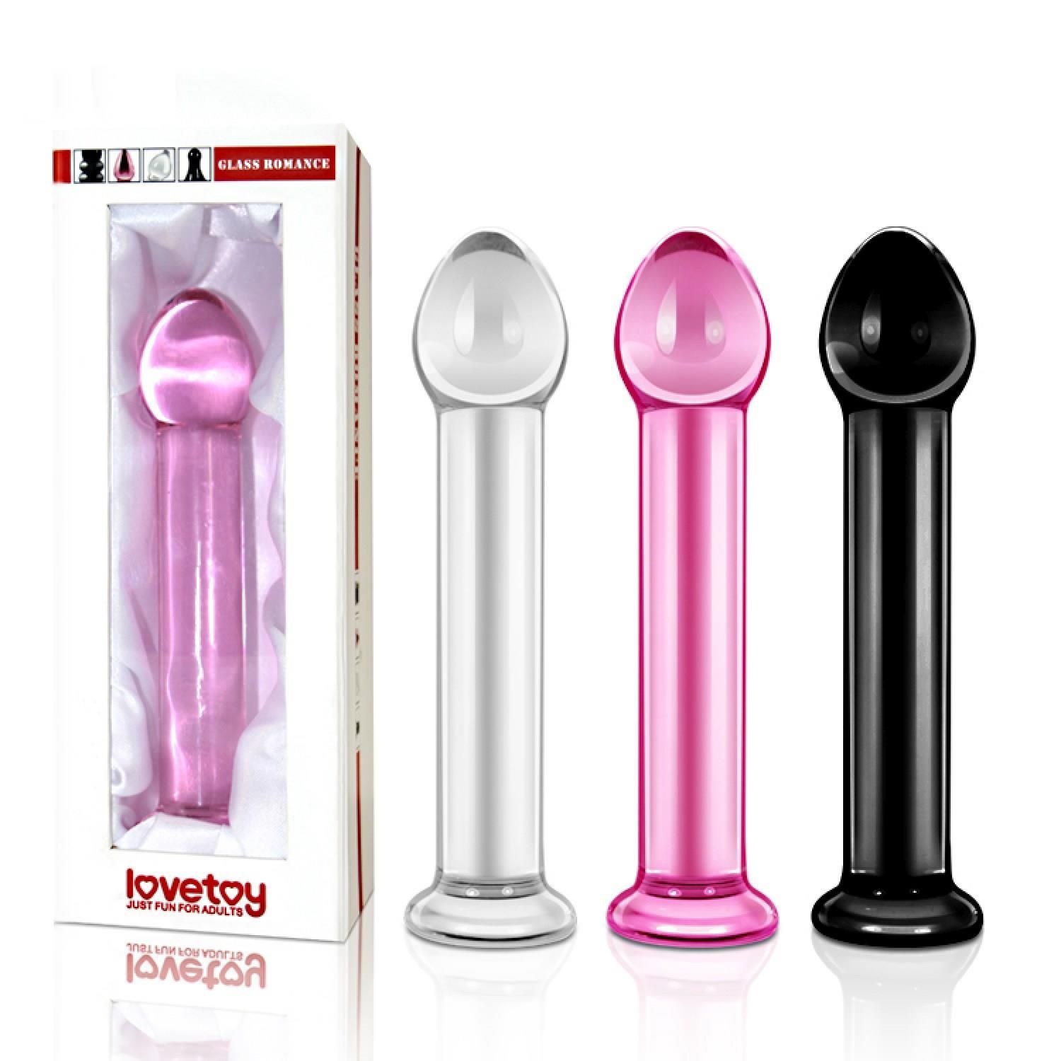 Фалоімітатор LoveToy Glass Romance, 16 см (чорний)