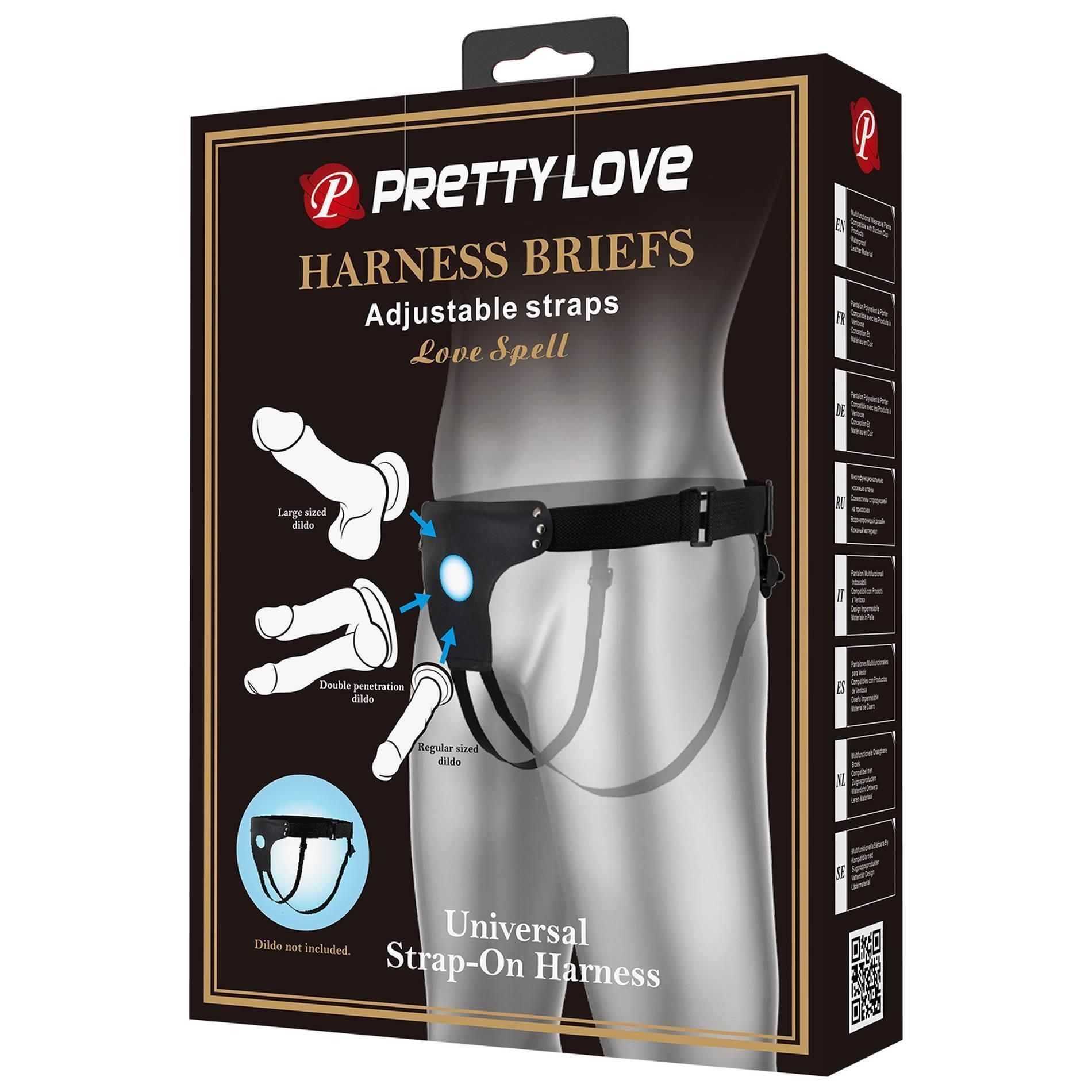 Трусики для страпона Pretty Love Harness Briefs Straps Love Spell (черный)
