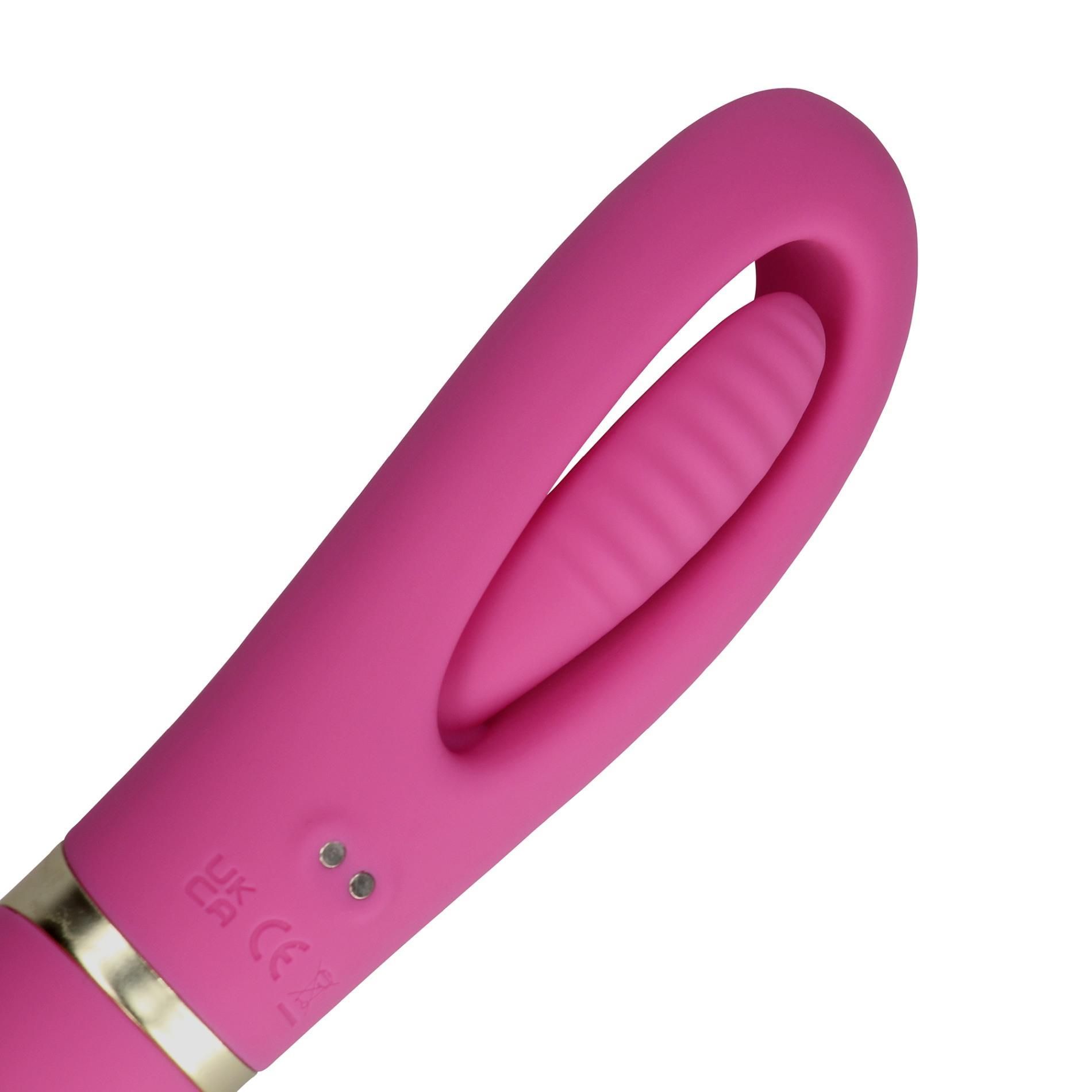 Вибратор Loveline Double Sided Flapping and G-Spot, 24 см (розовый)