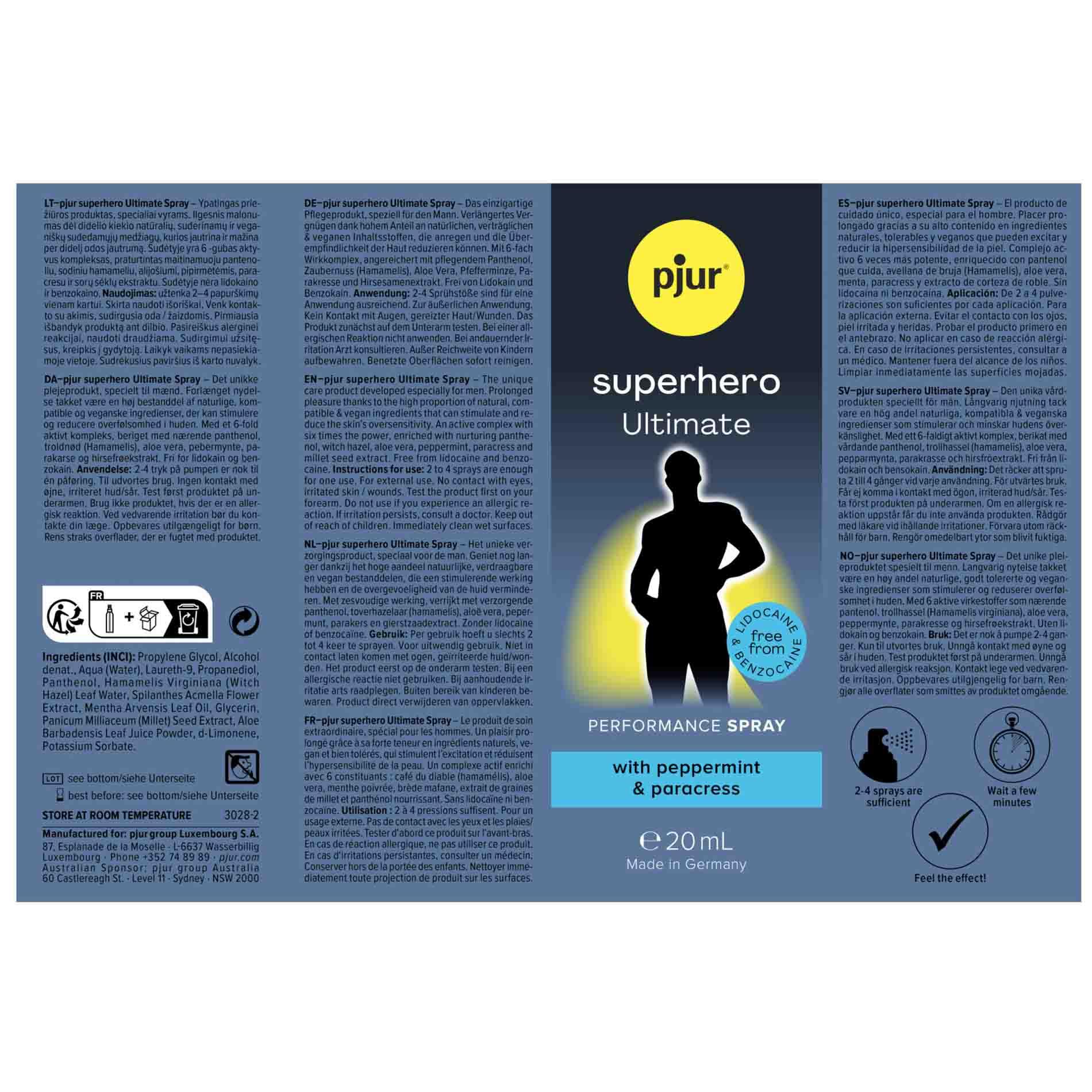 Спрей-пролонгатор Pjur Superhero Ultimate Spray, 20 мл