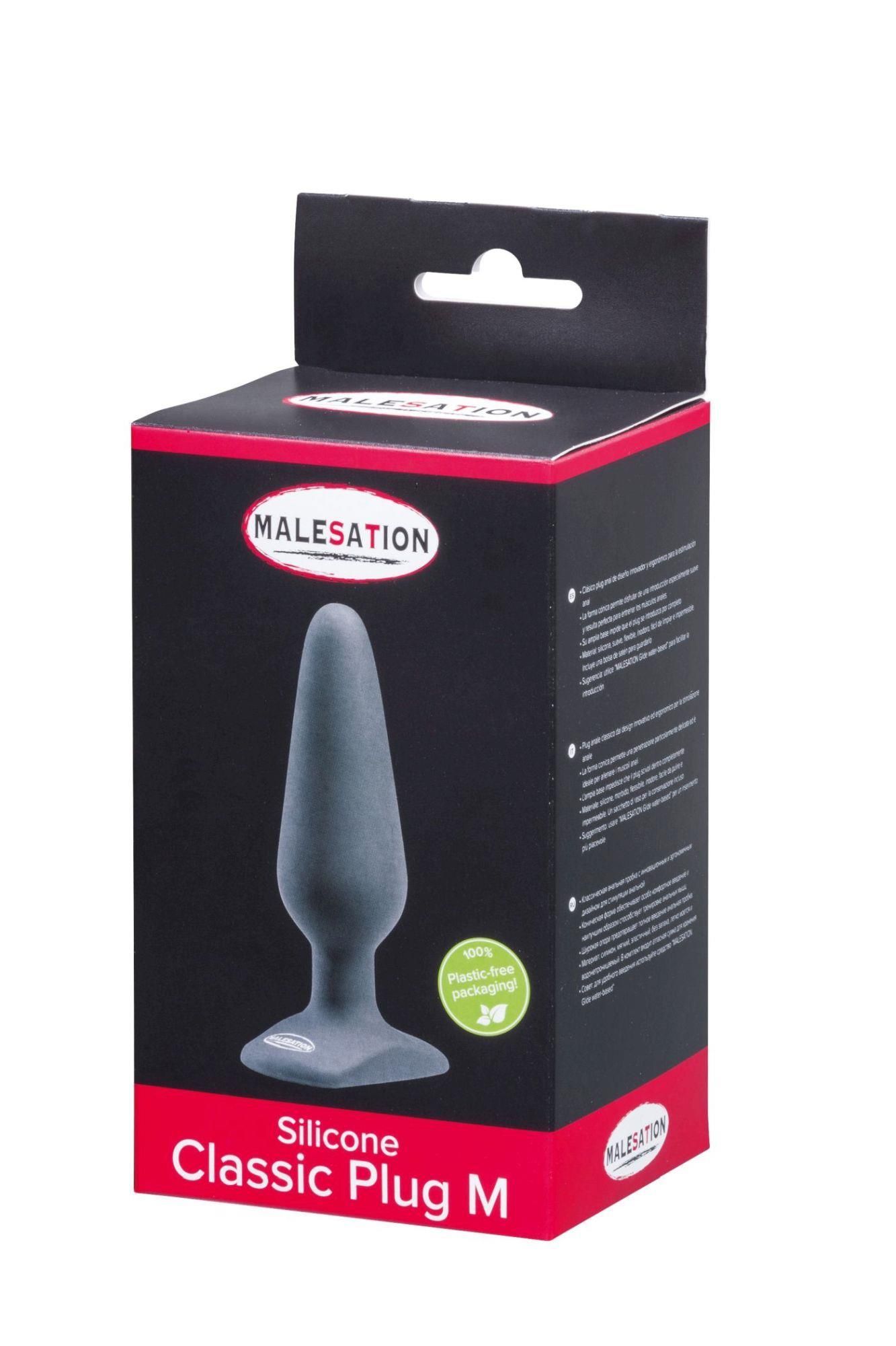 Korek analny StRubber Malesation, 13,5 cm (czarny)