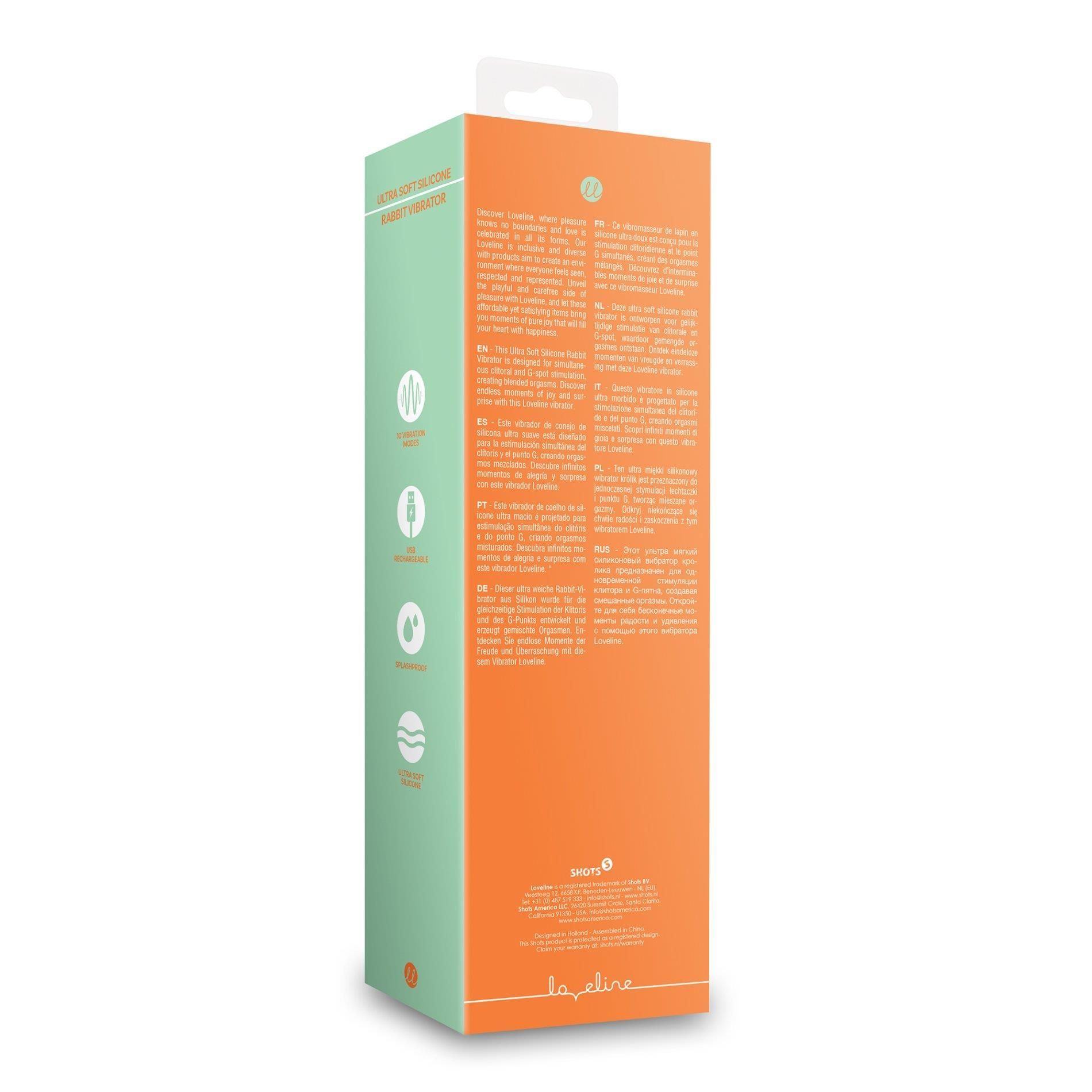 Вибратор-кролик Loveline Ultra Soft Silicone, 22 см (оранжевый)