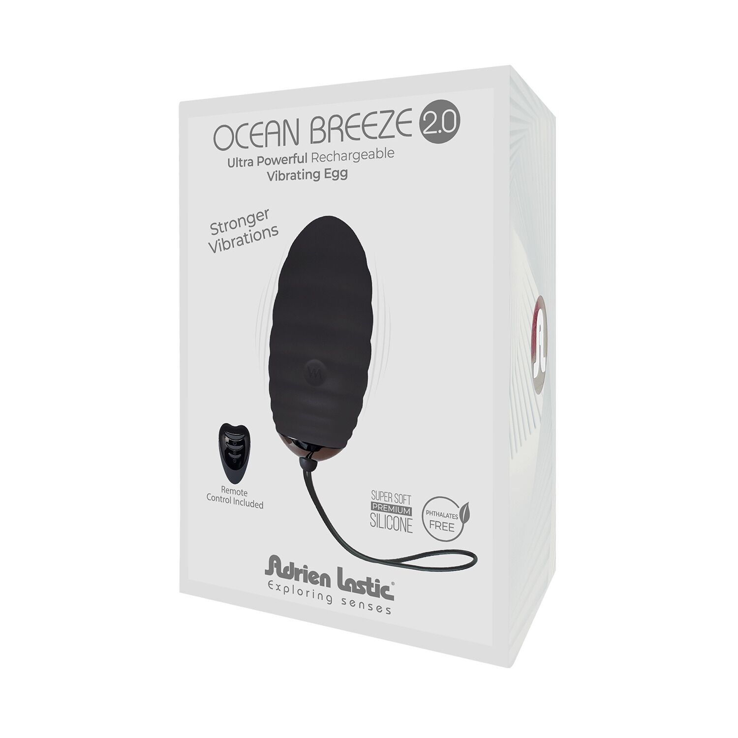 Виброяйцо Adrien Lastic Ocean Breeze 2.0, 7.5 см (черный)