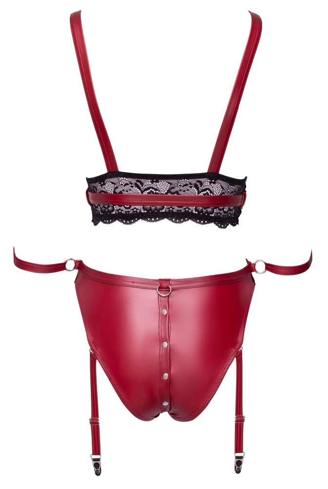 Комплект Cottelli Bra Set Bondage, L (красный)