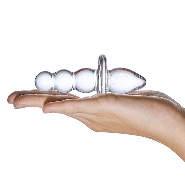 Szklany korek analny Glas Titus, 11,5 cm (przezroczysty)