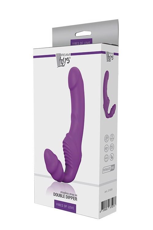 Женский страпон Dream toys Vibes Of Love Double Dipper, 17 см (фиолетовый)