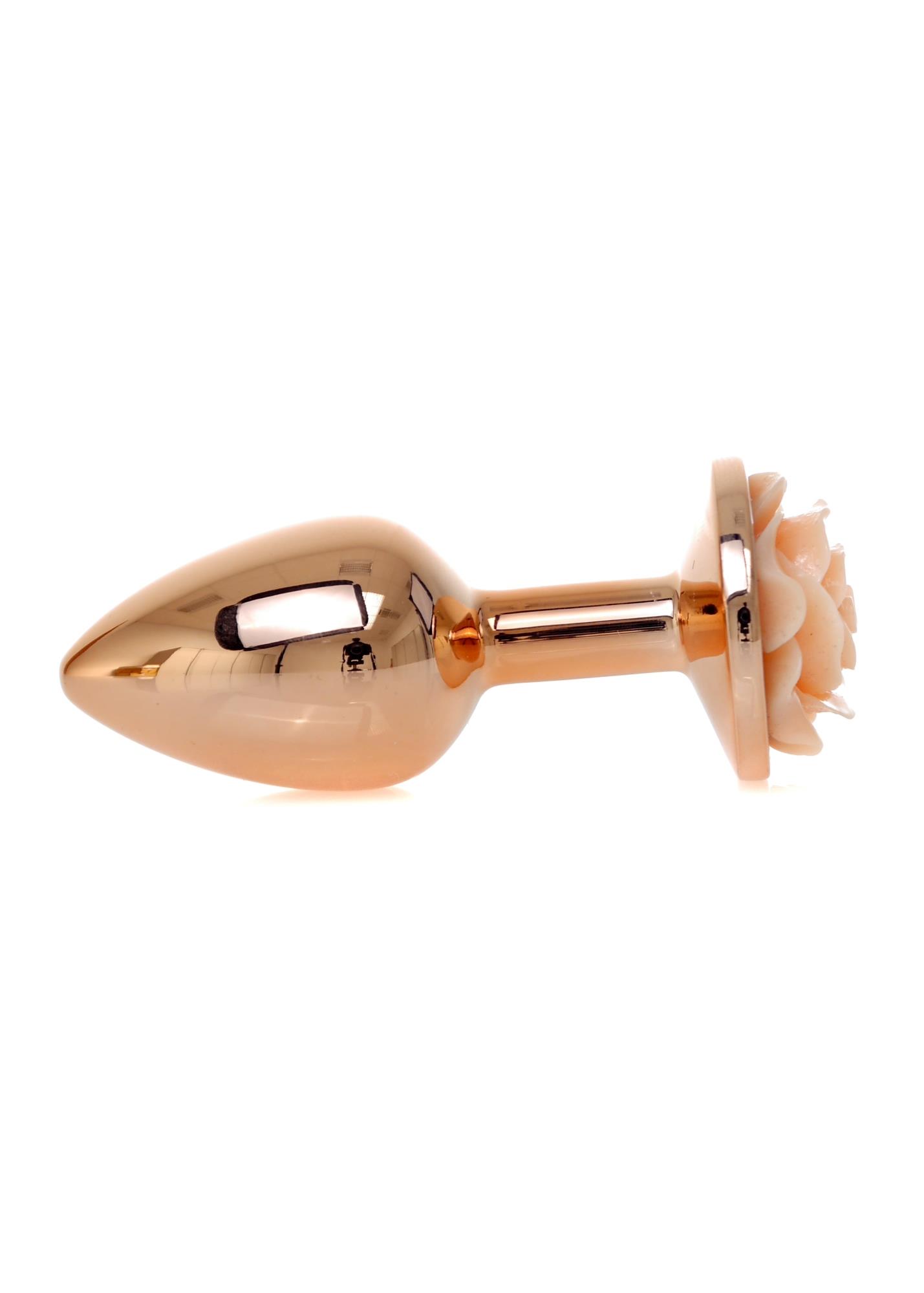 Анальна пробка B - Series HeavyFun Plug-Jewellery Red Gold, 7 см (персиковий)