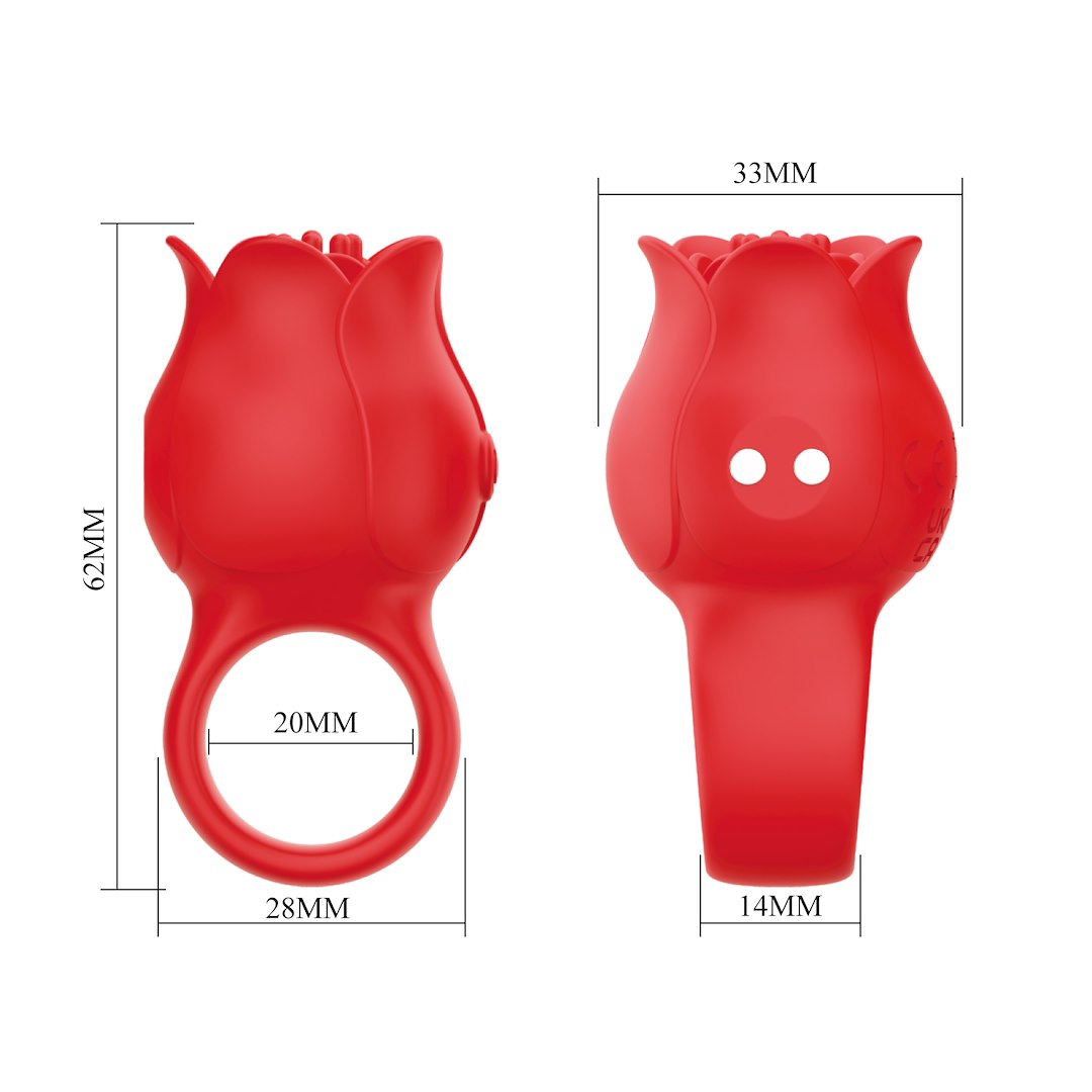 Wibrator na palec Pretty Love Jae, 6.2 cm (czerwony)