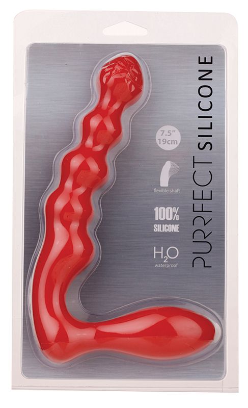 Страпон Dream Toys Purrfect Silicone, 19 см (красный)